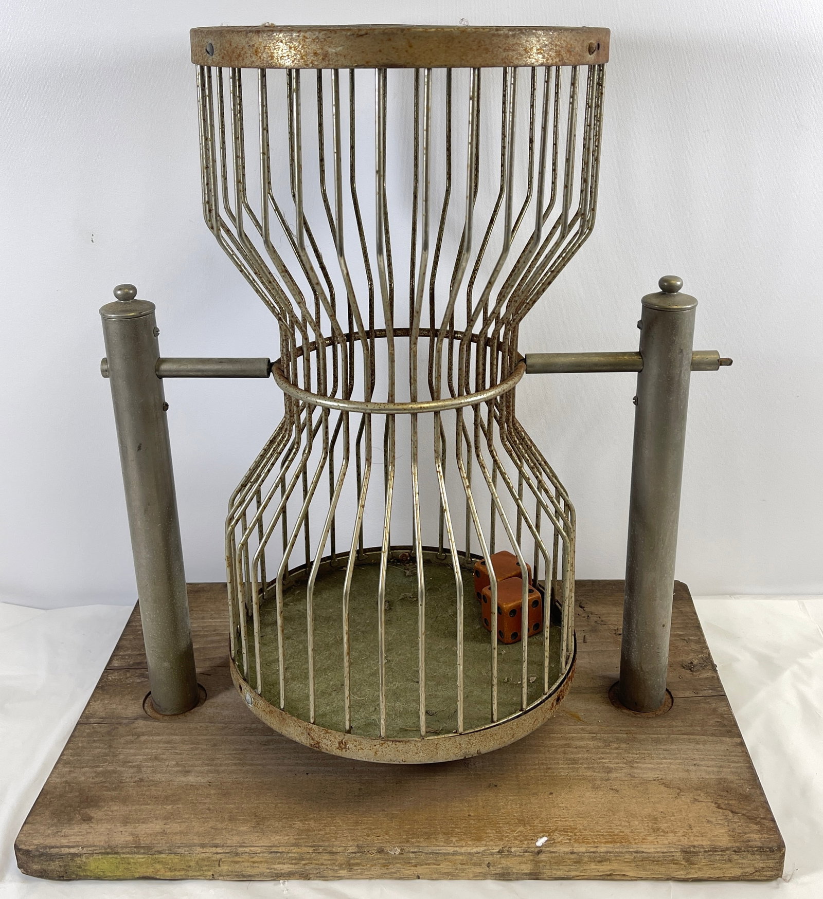 Vintage Chuck A Luck Cage Game with Two Dice (1 of 4)