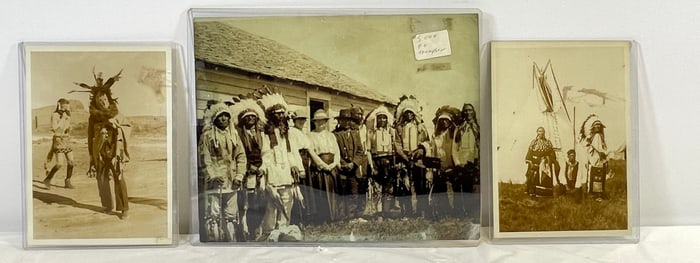 Lot of 3 Harmon Percy Marble (1870-1945) American Indian Photographs