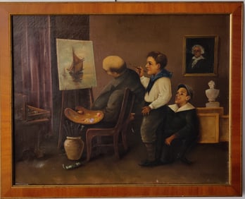 H Passman Mischievous Children in the Artist's Studio