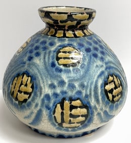 c1930 French Art Pottery Vase Signed Lucien Bridou