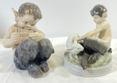Lot of 2 Royal Copenhagen Figures of Fauns