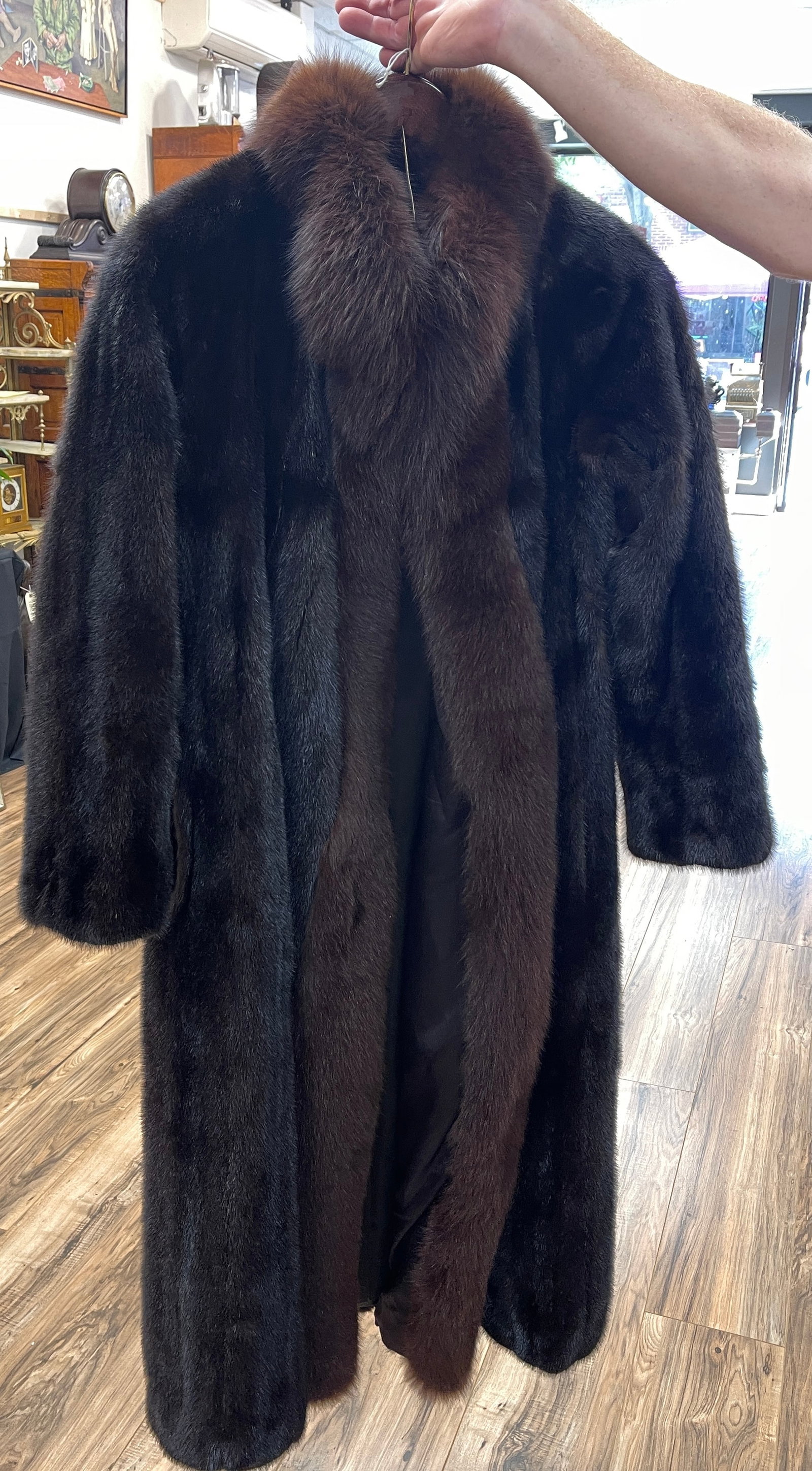 Full Length Two Tone Mink Coat from Macy's Fur Vault: No label, guessing it is a size Medium/Large. Fur is in excellent condition, came out of fur storage.