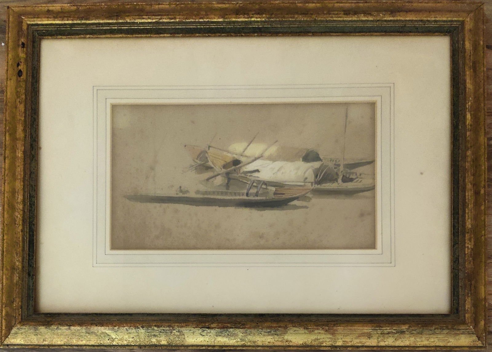 Attributed E. W. Cooke W/C Study Canoes on the River
