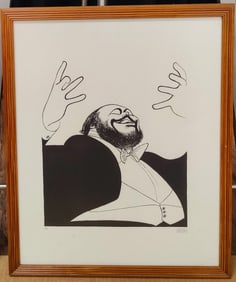 Al Hirschfeld L/E 16/175 Lithograph Luciano Pavorotti