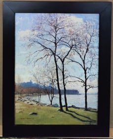 Bennett Vadnais O/C Titled View Up The Hudson River