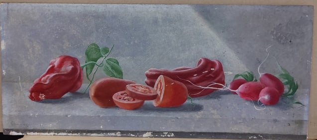 Wynn Chamberlain Still Life, Peppers, Tomatoes and Radishes