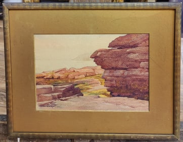 Julian Clarence Levi W/C Rocky Seascape Thunder Hole, ME