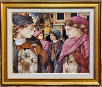 Richard Hetu O/C Titled Les Premiers Pas Dated 1989