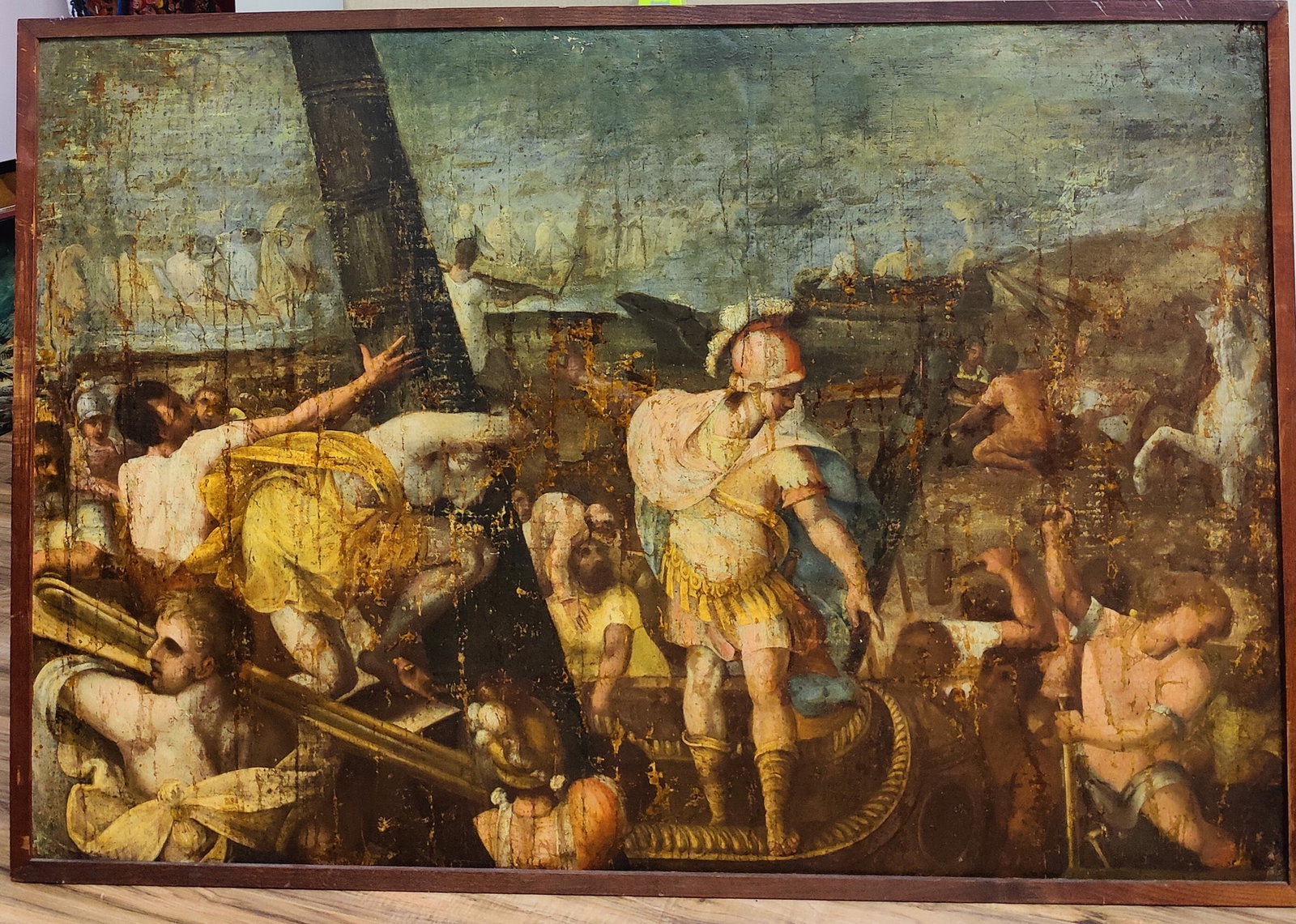 Large O/C 18th c. Old Master Historical Battle Scene (1 of 7)