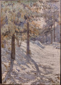 Walter Palmer O/C Impressionist Snow Covered Landscape