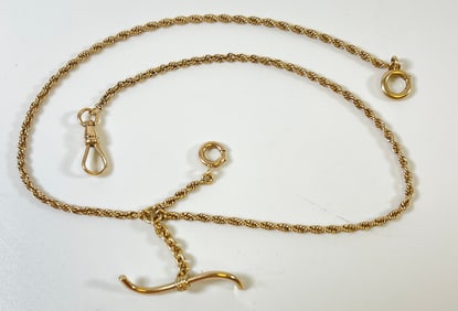 14k Yellow Gold Watch Chain