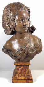 Ferdinand Cian Neoclassical Terracotta Bust of Diana the Huntress