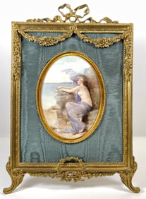 Large Ormolu Bronze Frame with Portrait Plaque