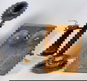 Western Electric Candlestick Telephone and Wooden Wall Box