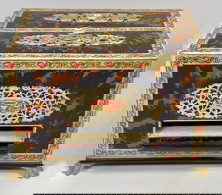 Antique Anglo-Indian Mechanical Inlaid Cigarette Dispenser