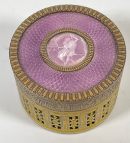 c1900 Bronze & Guilloche Enamel Dresser Box