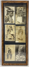 Lot of Framed American Indian Photo / Post Cards