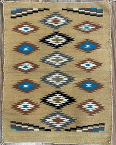 Vintage Navajo Native American Hand Woven Rug