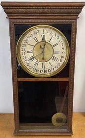 Antique Sessions Regulator Calendar Clock