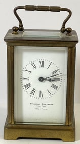 French Brass Carriage Clock Ovington Brothers
