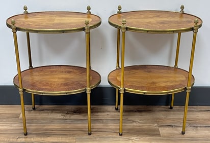 Pair attb Maison Jansen Two Tier Gueridon Tables