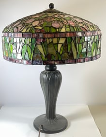 Vintage Handel Style Leaded Glass Lamp