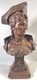 Emile Pinedo (French 1840- 1916) Floreal Bronze Bust