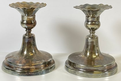 Maciel Mexican Sterling Silver Candlestick Pair