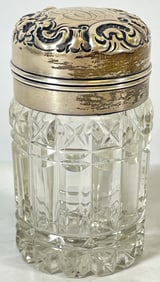 Repousse Sterling Silver & Crystal Dresser Box