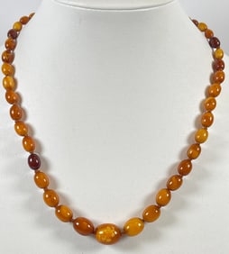 Vintage Butterscotch Amber Beaded Necklace