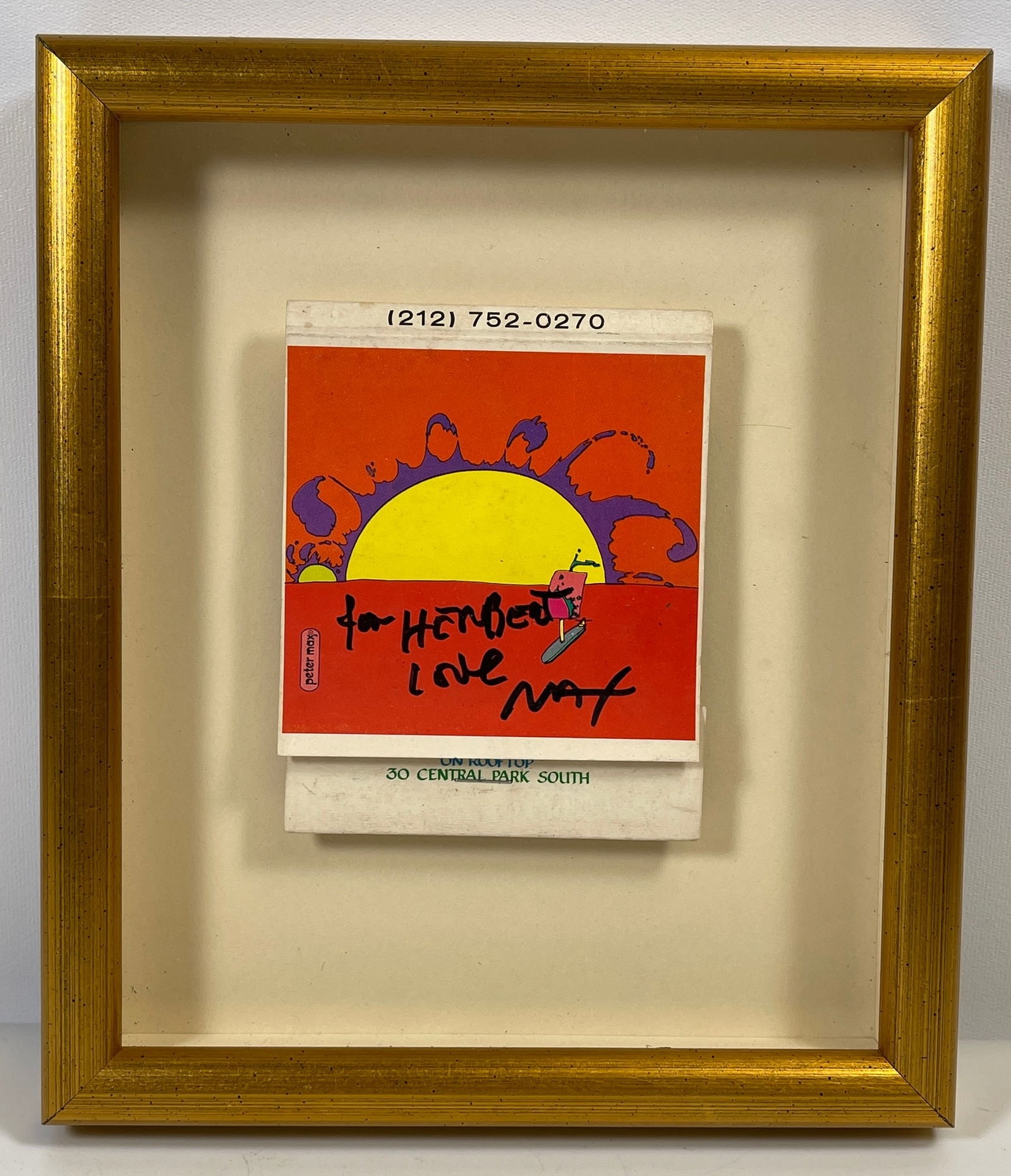 Peter Max Signed Nirvana on Rooftop Matchbook in Shadowbox Frame (1 of 5)