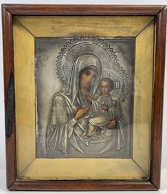 19th Century Russian Icon Madonna & Child
