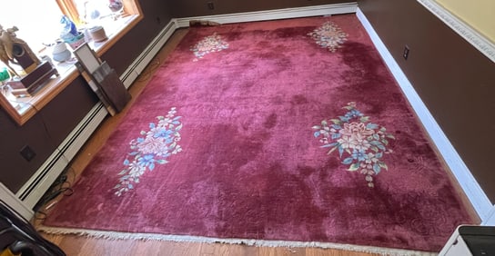 Vintage Nichol Chinese Hand Woven Wool Rug 9 x 12