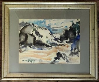 William Bartsch W/C Modern Abstract Impressionist Landscape