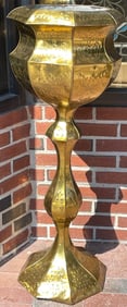 Victorian Embossed Brass Plant Stand