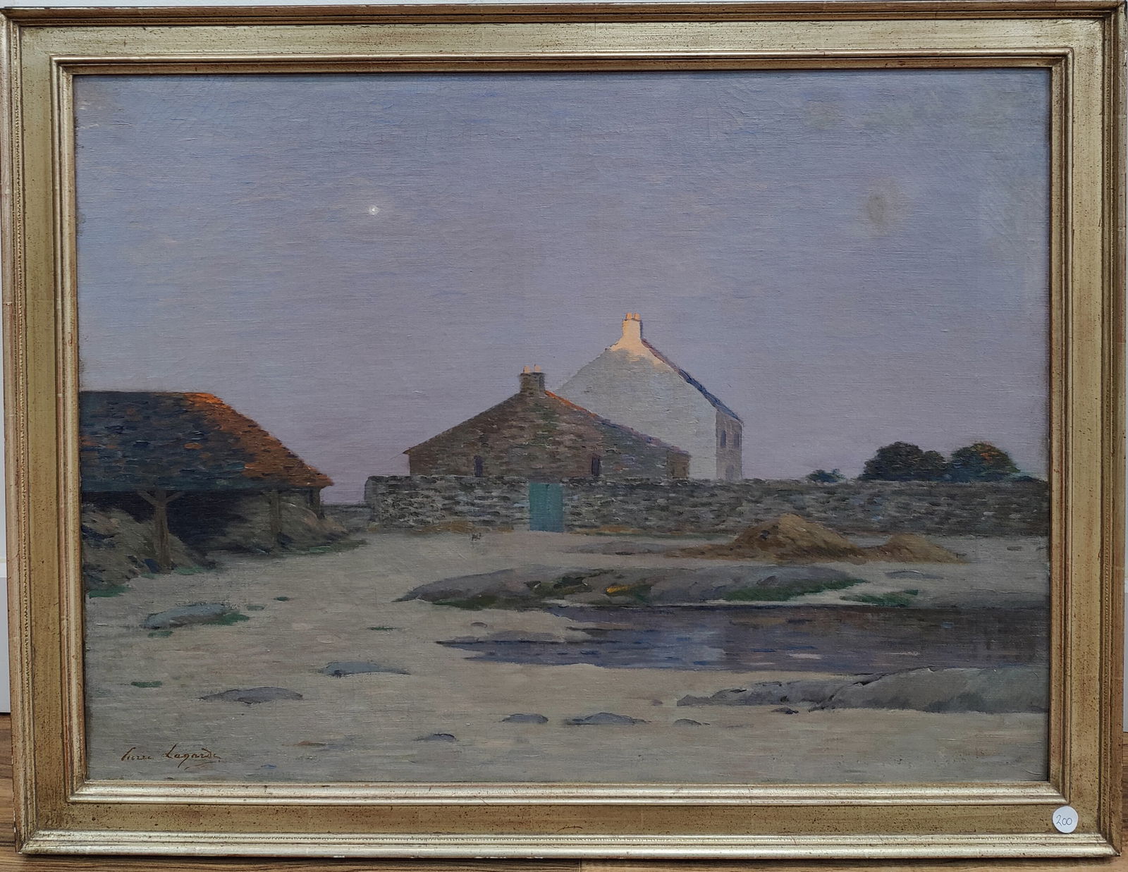 Pierre Lagarde O/C Russian Village Landscape at Night (1 of 4)