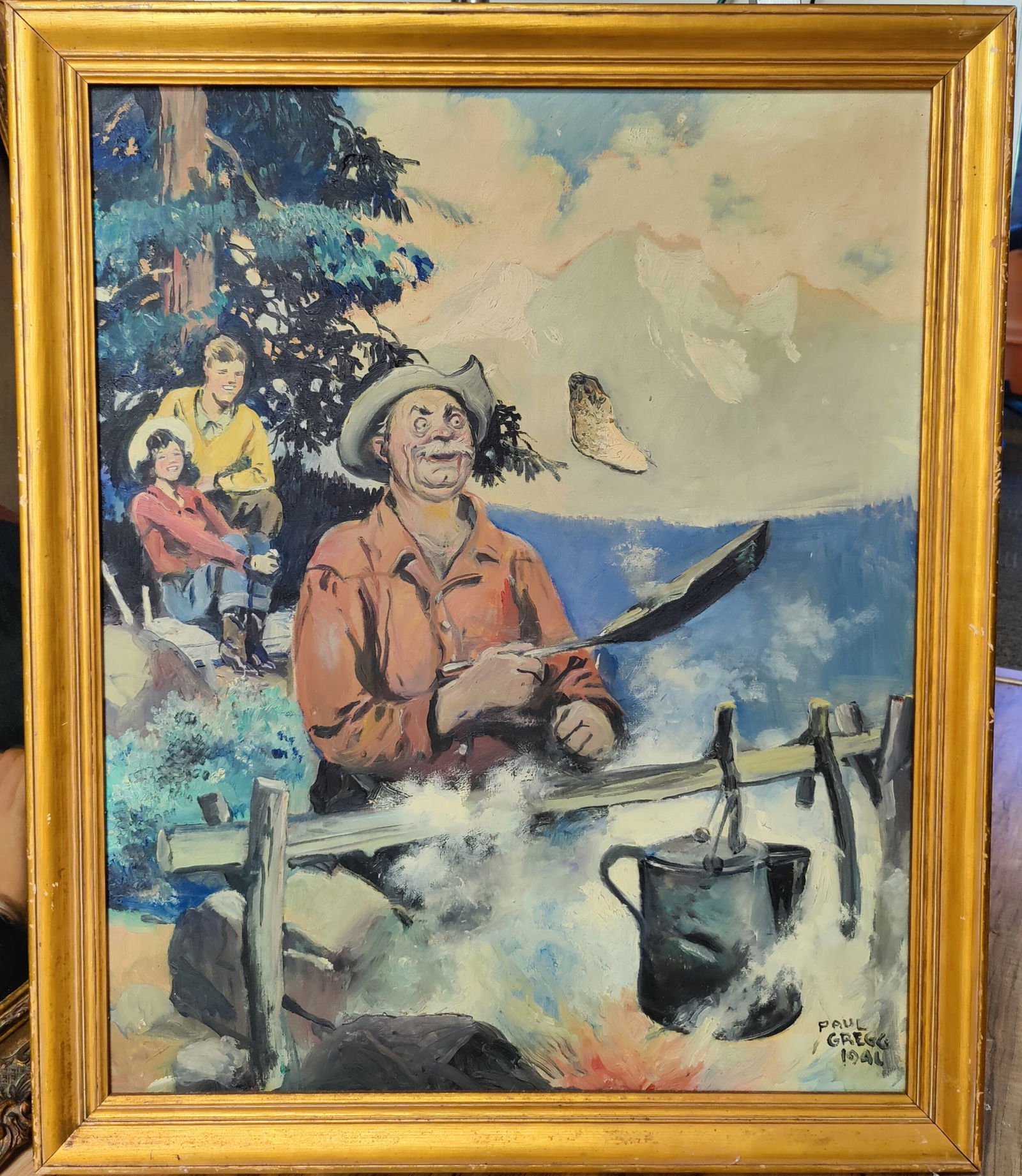 Paul Gregg O/C Illustration Titled Camp Chef 1946 (1 of 6)