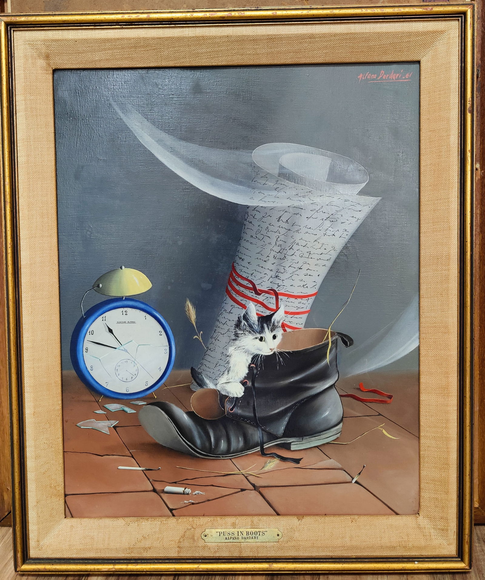 Alfano Dardari Surreal Trompe L'oeil O/C Titled Puss in Boots (1 of 5)