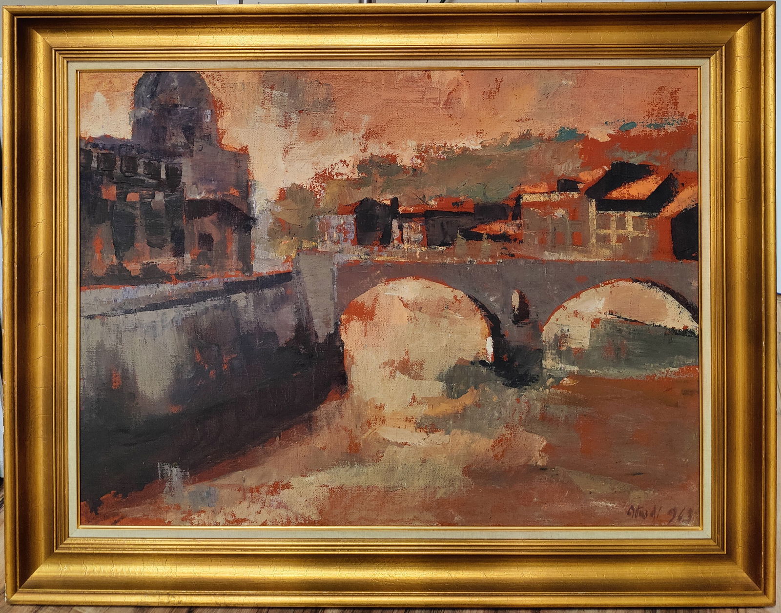 Ugo Attardi O/C Abstract Impressionist Venice Canals 1963 (1 of 5)