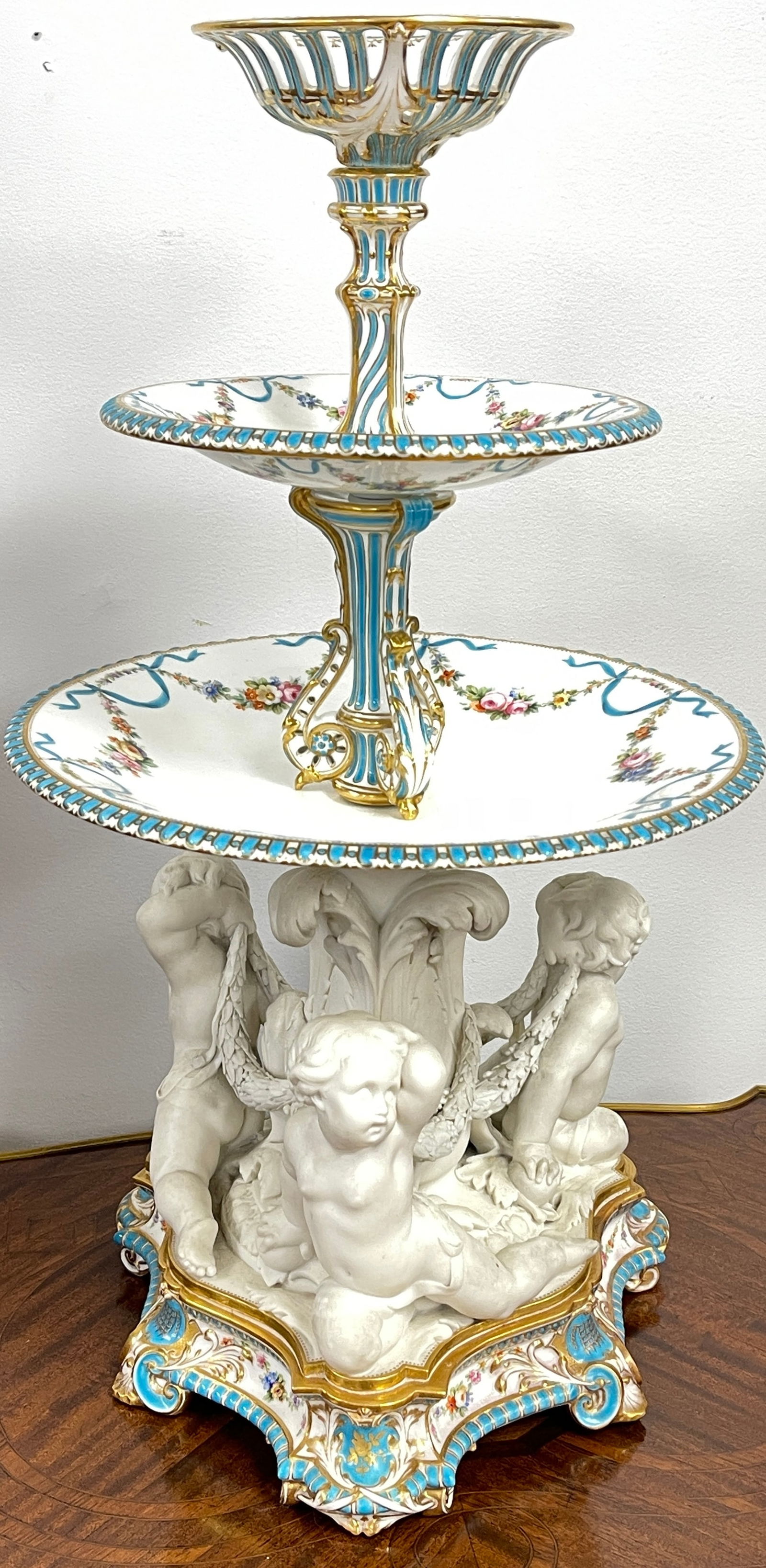 c1860 Minton Parian Figural Porcelain Three Tier Centerpiece (1 of 12)