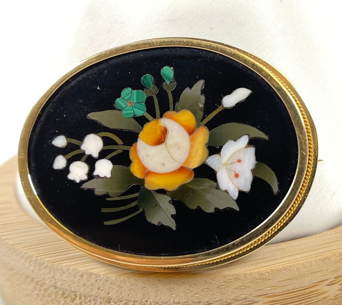 Victorian 18k Yellow Gold Micromosaic Brooch (1 of 3)