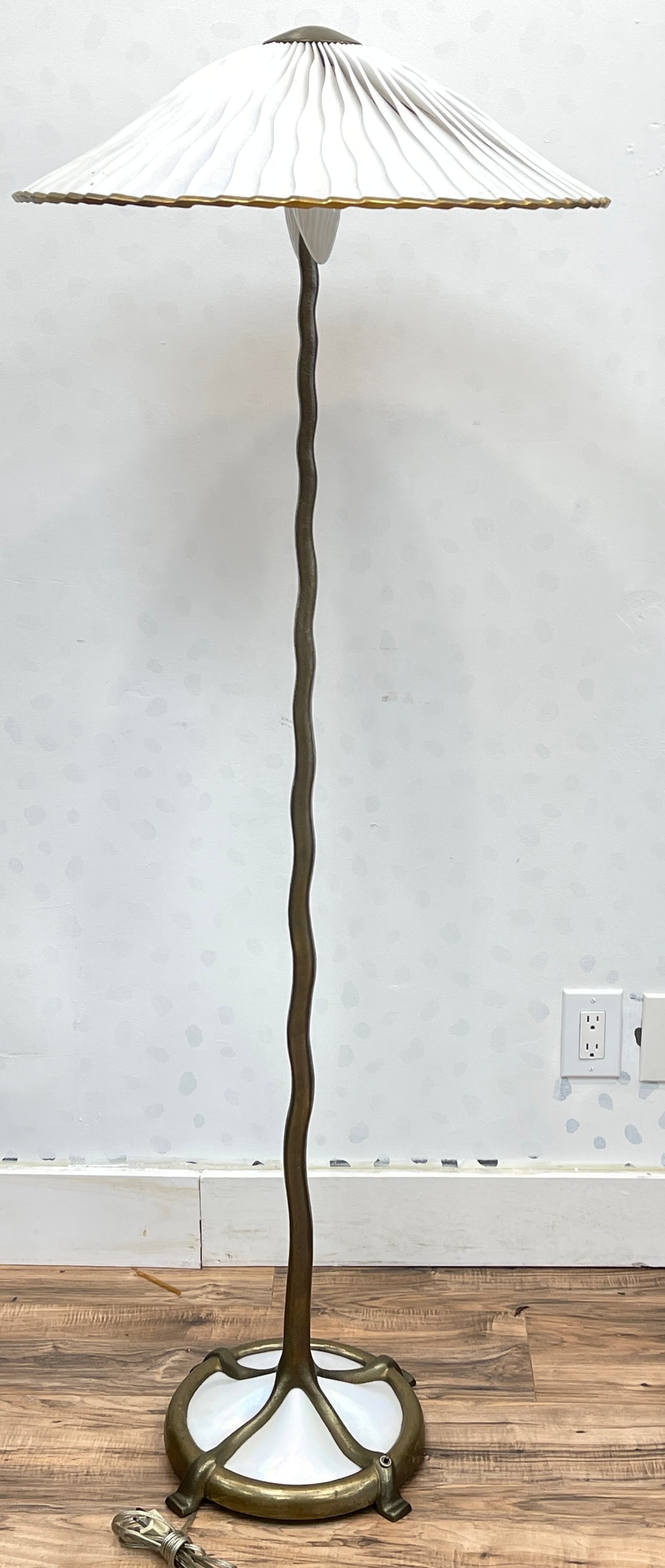 Noel Hilliard Bronze and Glass Umbrella Floor Lamp (1 of 8)