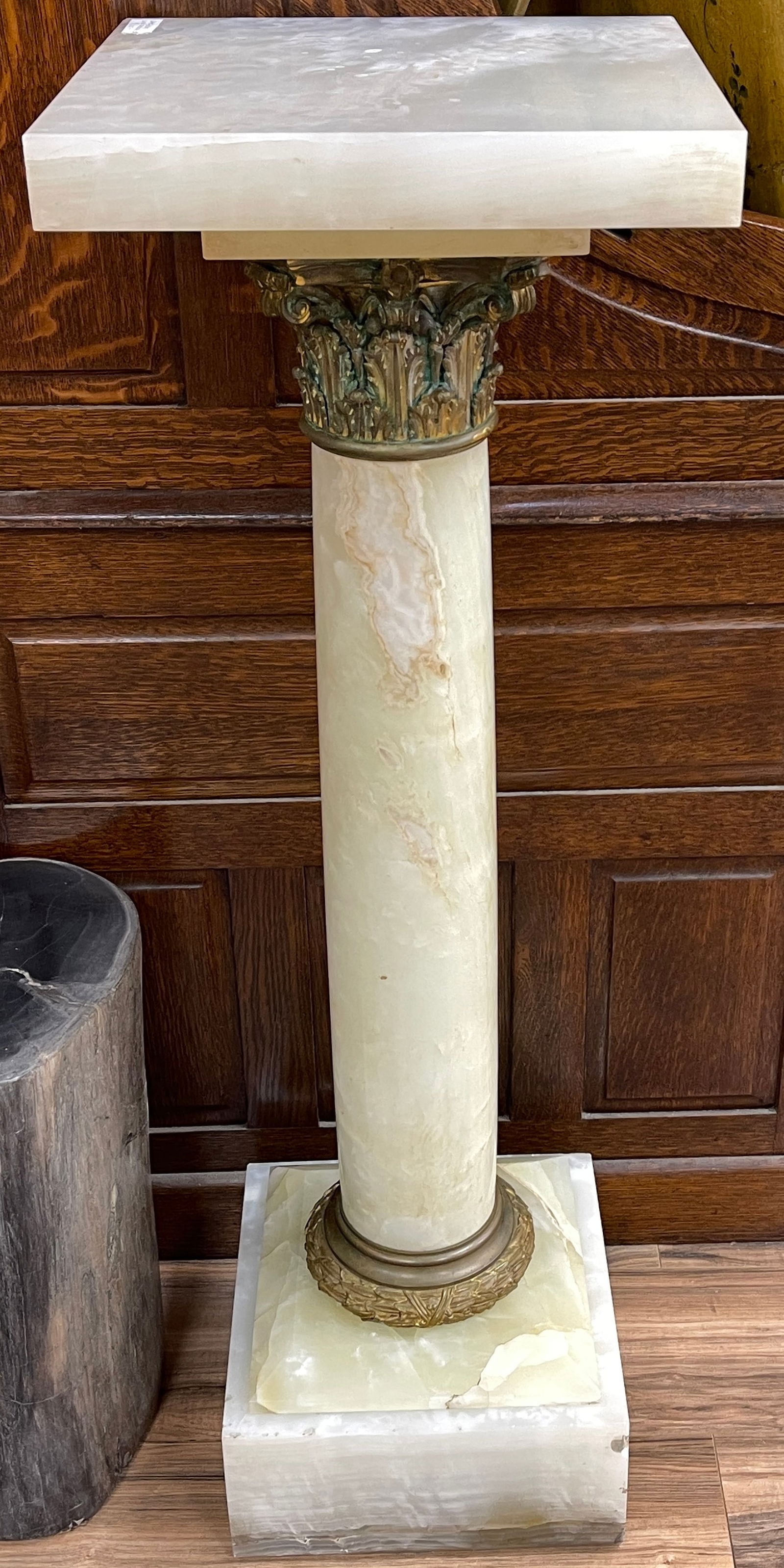 c1900 Bronze & Onyx Column Pedestal (1 of 4)