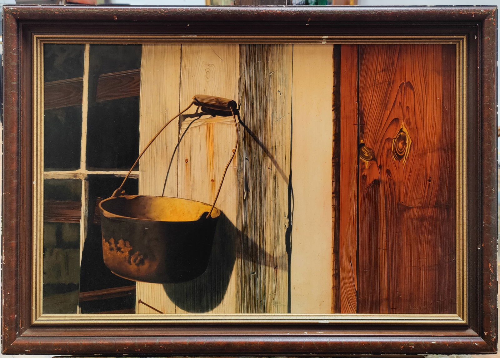 Doug Brega Oil on Panel Painting Titled Outside the Barn (1 of 5)