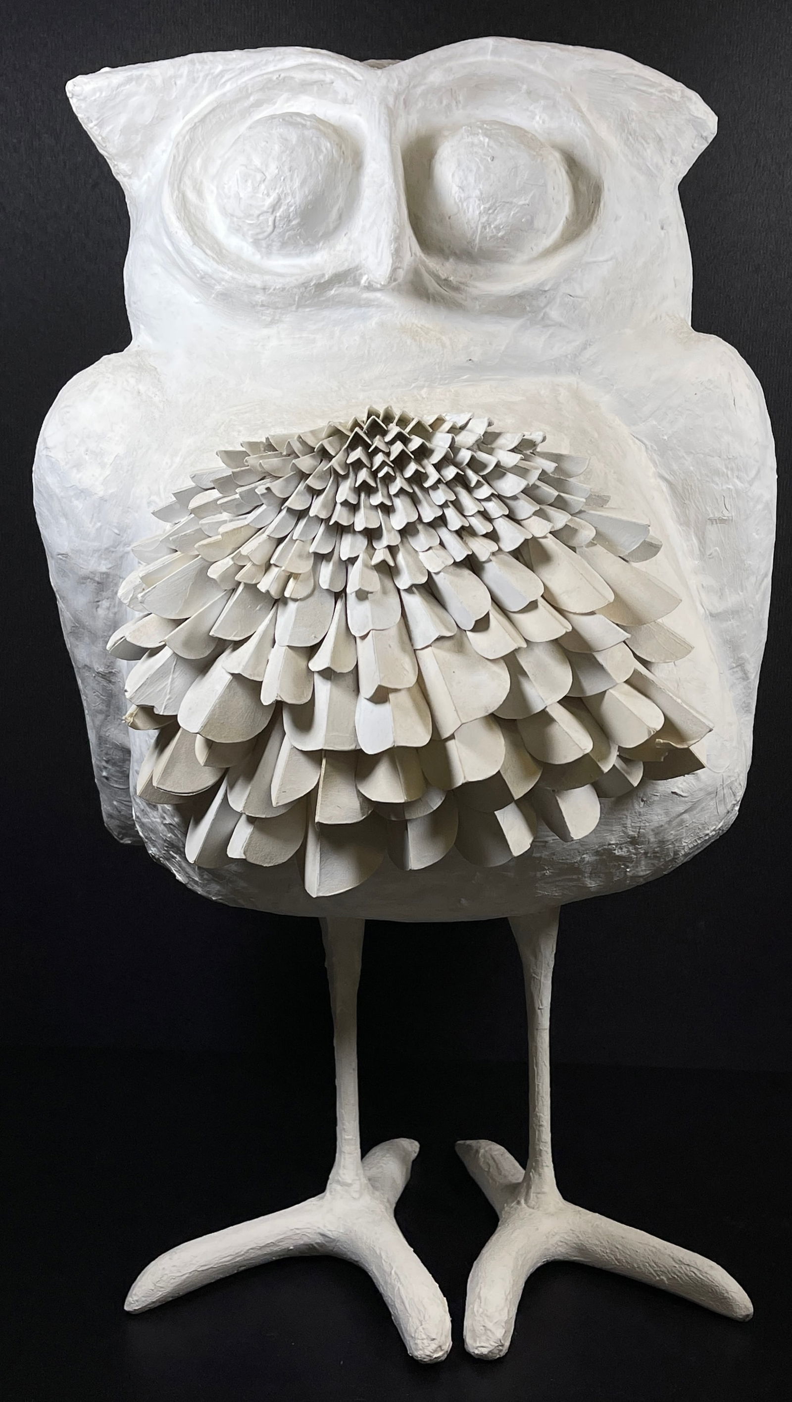 Robert Strimban Stylized White Papier Mache Owl Construction (1 of 7)