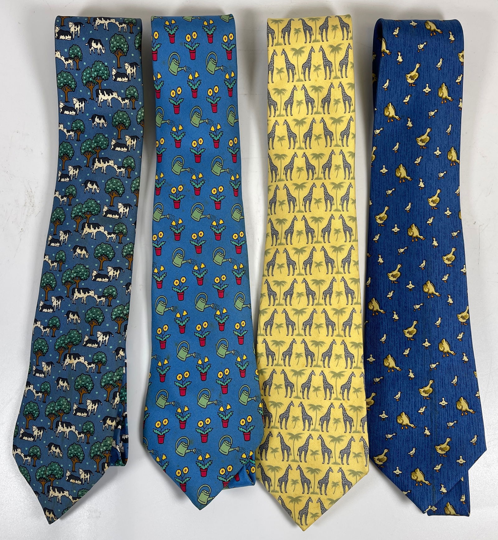 Lot of 4 Vintage Hermes Silk Ties (1 of 4)
