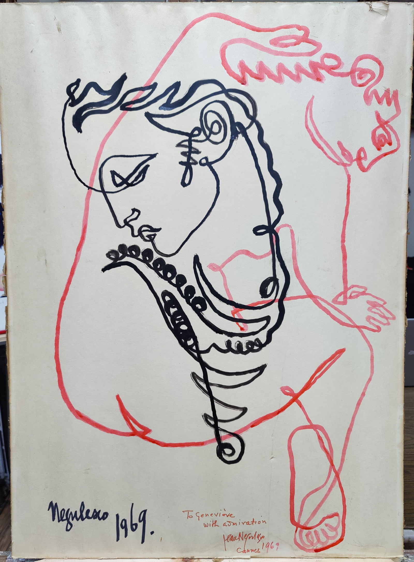 Jean Negulesco Line Marker Drawing Study of a Woman
