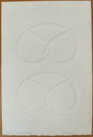 Omar Rayo Blind Embossed Intaglio Print Titled Pretzels