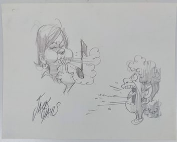 Jack Davis Pencil Drawing Study Illustration of Faces