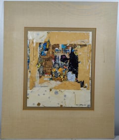 Gladys Goldstein M/M Abstract Collage on Paper 1974